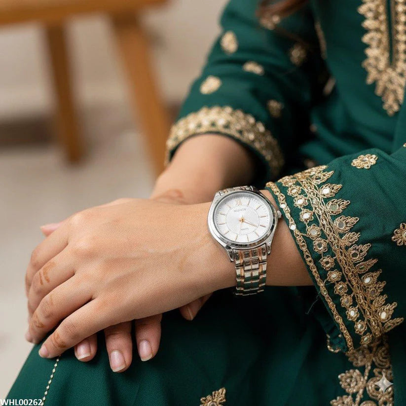 WHL00262 IWA Round Bezel White Dial Watch - WHL